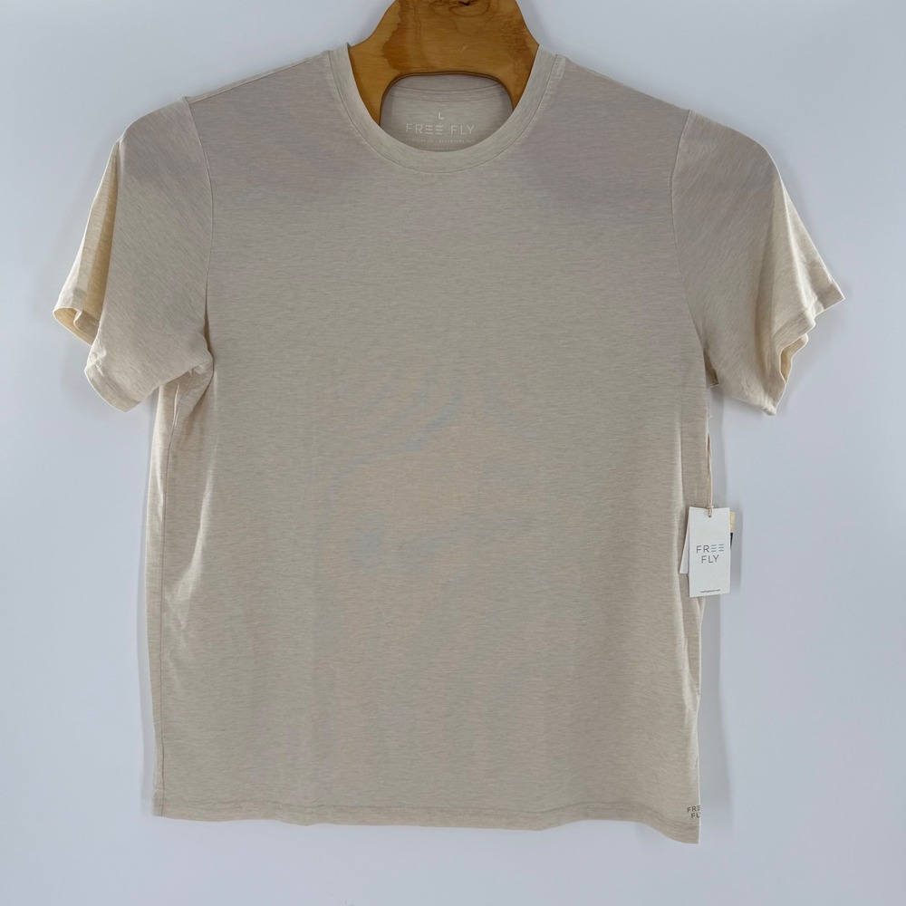 Free Fly Mens Elevate Lightweight Tee Heather Birch L MELWSS033